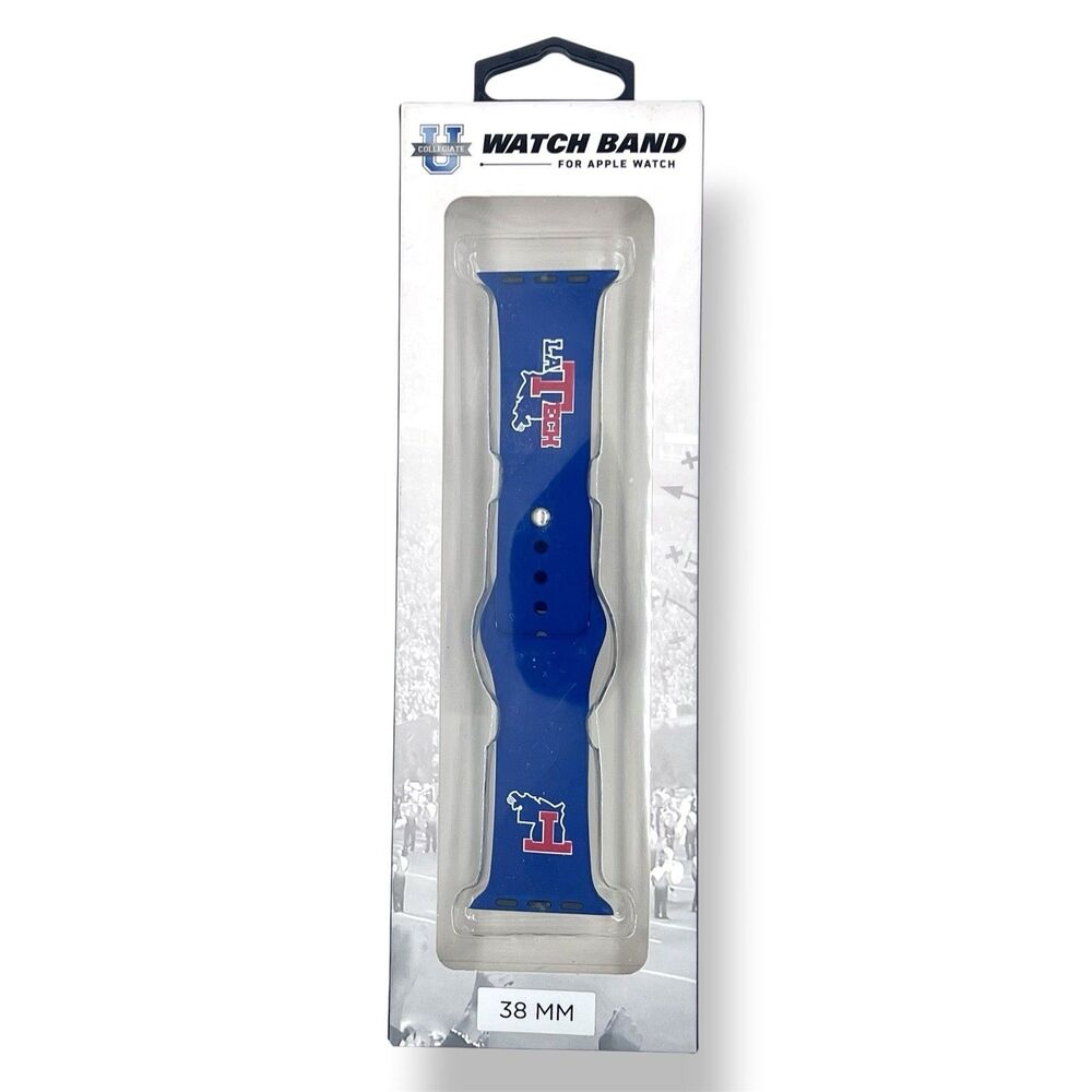 Louisiana LA Tech University Bulldogs Silicone Watch Band 38mm for Apple - Blue